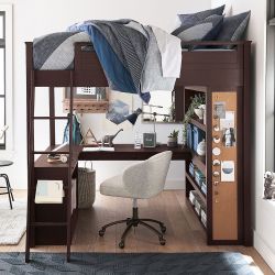 Brown Lofted Bed Frame - Full size 