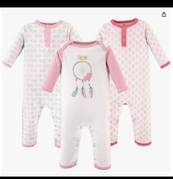 BRAND NEW Hudson Baby baby-girls 100% Cotton Coveralls(0-3 Months)