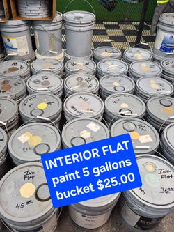 25.00 INTERIOR FLAT PAINT 5 gallon bucket