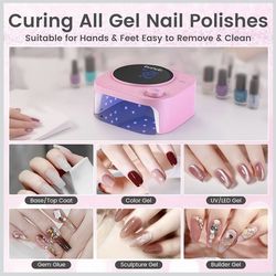 Lavinda 54W UV LED Nail Lamp, Professional UV Light for Gel Nails Rechargeable Cordless Nail Dryer with 4 Timer Settings & Auto Sensor, Fast Curing Ge