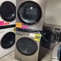 LG ThinQ WashTower Single Unit Front Load Washer 4.5 Cubic Feet Dryer 7.4 Cubic Feet