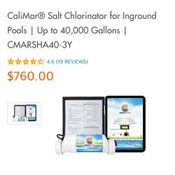 CaliMarĀ® Salt Chlorinator for Inground Pools | Up to 40,000 Gallons | CMARSHA40-3Y