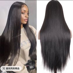 MIRELLE Black Wig - 13x6 Synthetic Lace Front Wigs for Women - HD Lace Straight F