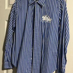Ralph Lauren Sport Women’s Button Down Shirt Blue Stripes 