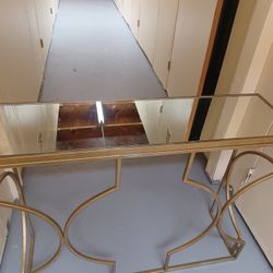 Gold Mirrored Console Table