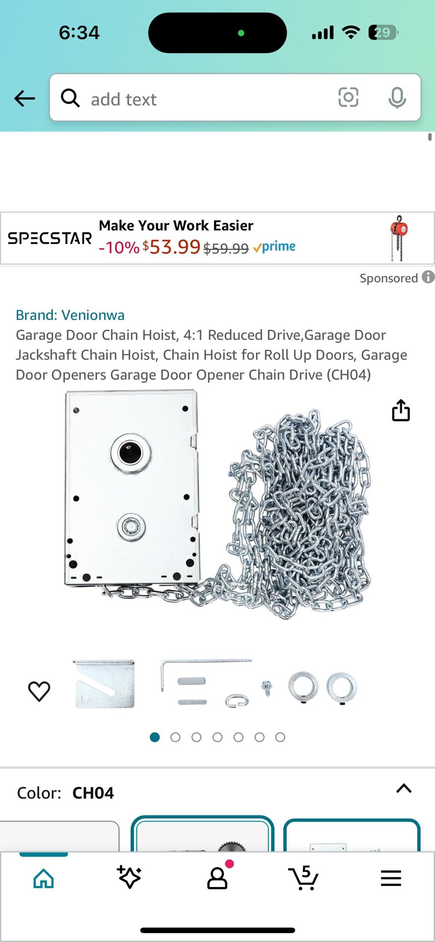 Door garage chains
