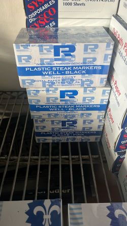  2 Boxes Of Plastic Steak Markers Well Black 