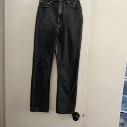 Fantastic & Fitch fantastic new front black jean and leather back women’s pants the ankle straight ultra high rise size 26/2L 