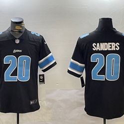 Detroit Lions #20 Barry Sanders Black Jersey 