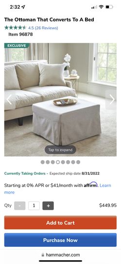 Ottoman that Converts to a Bed