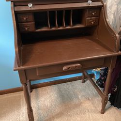 Brown Small Rolltop Desk 