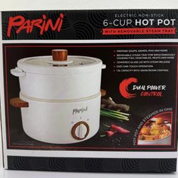 Parini Electric Nonstick 6 Cup Hot pot with Removable Steam Tray. New in box