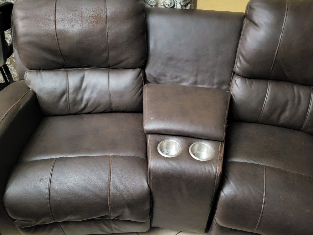 Faux leather sectional sofa