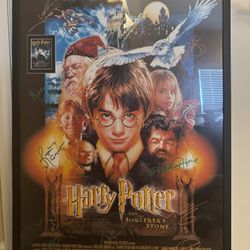 Harry Potter Sorcerer’s Stone Poster – SIGNED Full Cast + J.K. Rowling