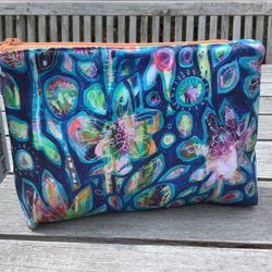 NEW! COTTON COSMETIC/JEWELRY BAG. MULTI COLOR.