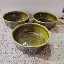 HERITAGE GREEN PFALTZGRAFF - 3 SOUP BOWLS