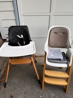 Baby high chair. LA Baby Wooden High Chair - Restaurant Style Solid Wood Highchair for Babies 100 % wood