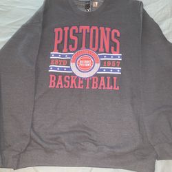 Detroit Pistons (est. 1957) Gray Sweater; Men’s L