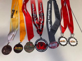 7 Pasadena Triathlon &  Marathon Medals Mix Years Lot
