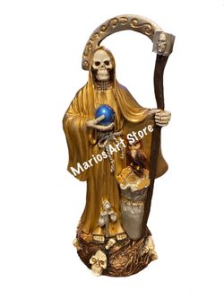 Gold Santa Muerte 16" statue