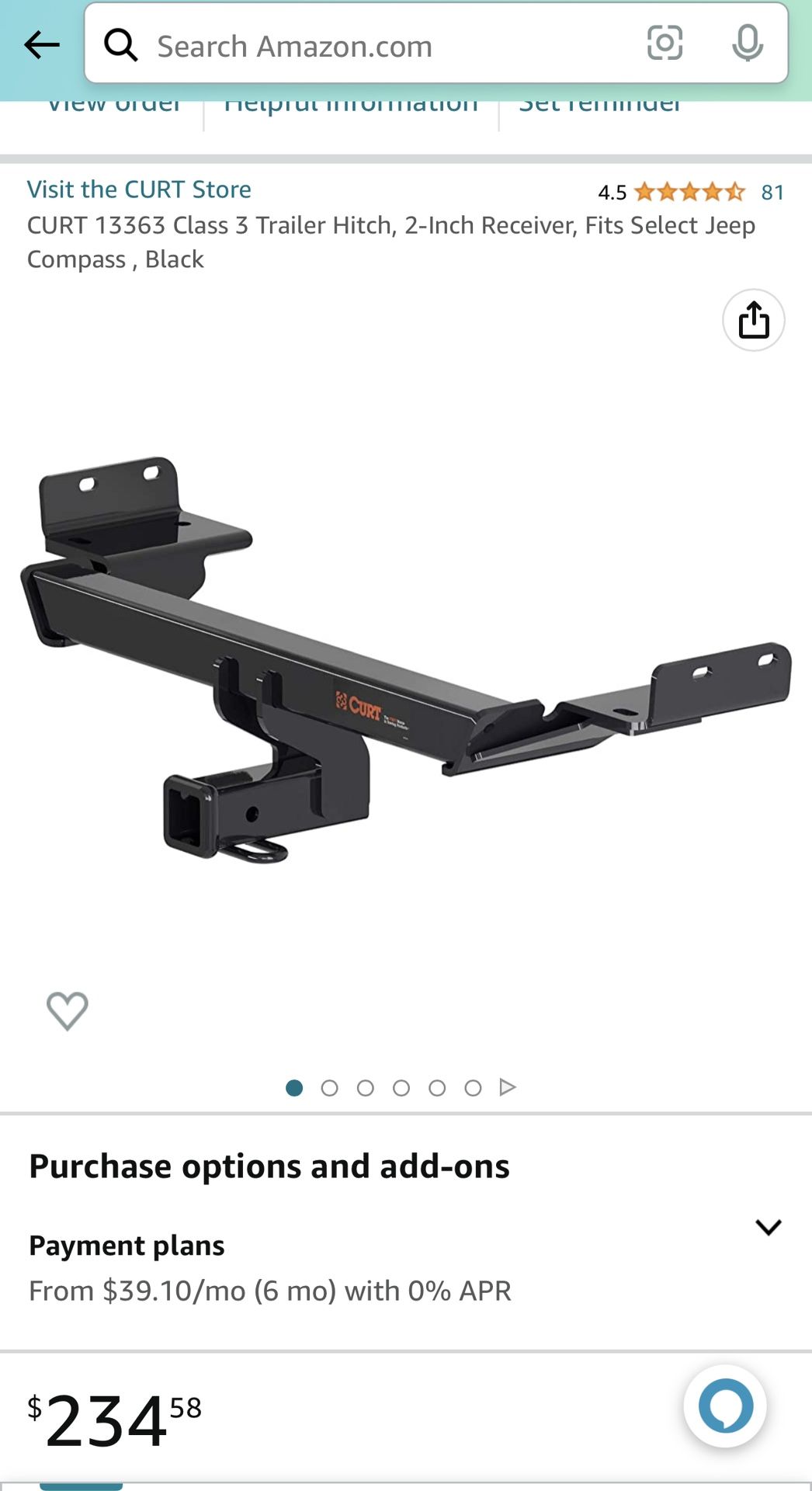 Jeep Compass  Hitch Receiver 