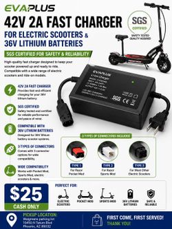 29V 2A Electric Scooter Battery Charger for Razor E100 / E300 / MX350 / Dirt Bike – New – $25