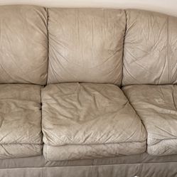 Leather Sofa & Loveseat Set – Sturdy & Comfortable (Free!)