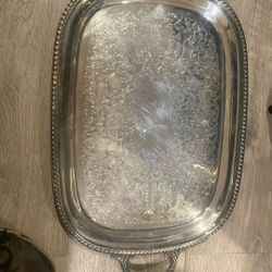 Serving trays copper with silver plating