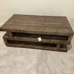 Brand New Brown Wood Coffee Table