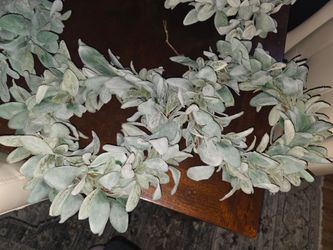 Flocked Lambs Ear Wreath, 5 In Total