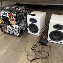 AudioEngine A5+ Speakers, Pioneer Subwoofer, Audioengine Bluetooth Receiver