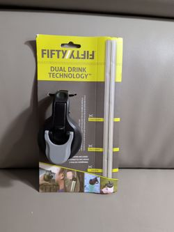 Fifty/Fifty Dual Drink Technology Water Bottle Straw Lid – Fits 12oz, 18oz, 34oz