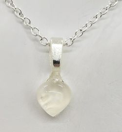 Natural Heart Moonstone Silver Necklace
