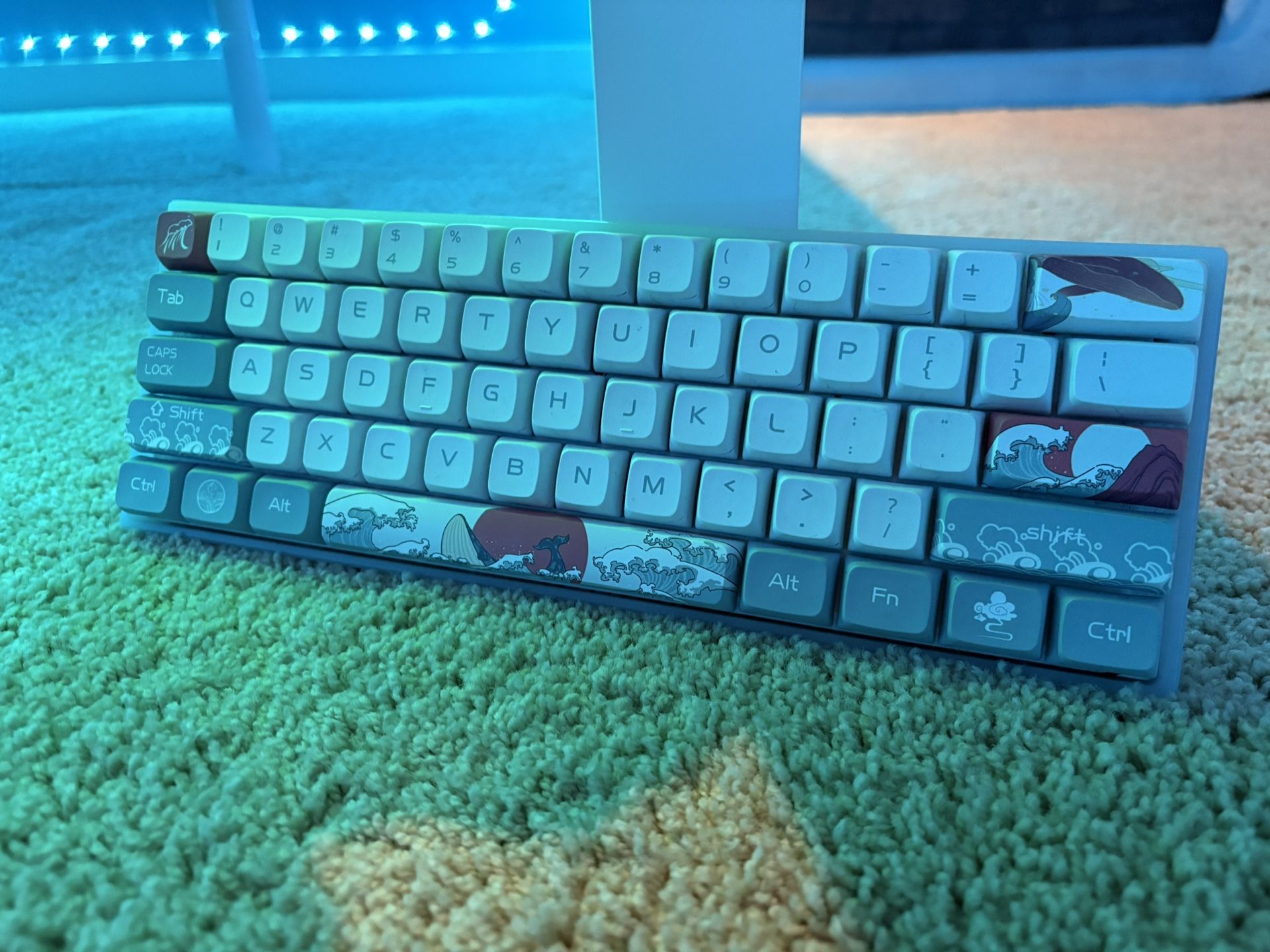 Wormier 60% Mechanical Keyboard (custom keycaps and lubed switches)