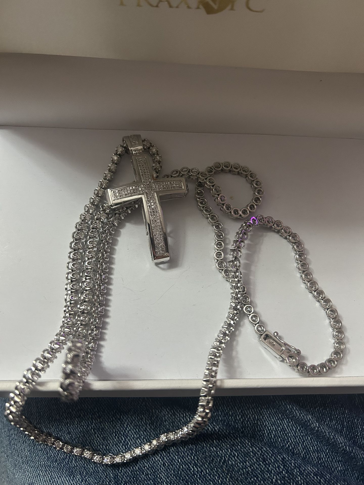 10k Gold S11 Diamond Chain. 32 Inch 46gram