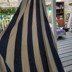 Blue And Cream Canvas Hammock