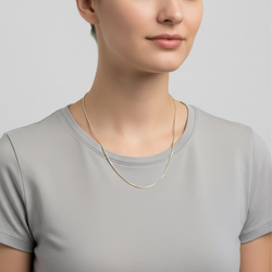 14K Yellow Gold 23.5" Hollow Wheat Chain