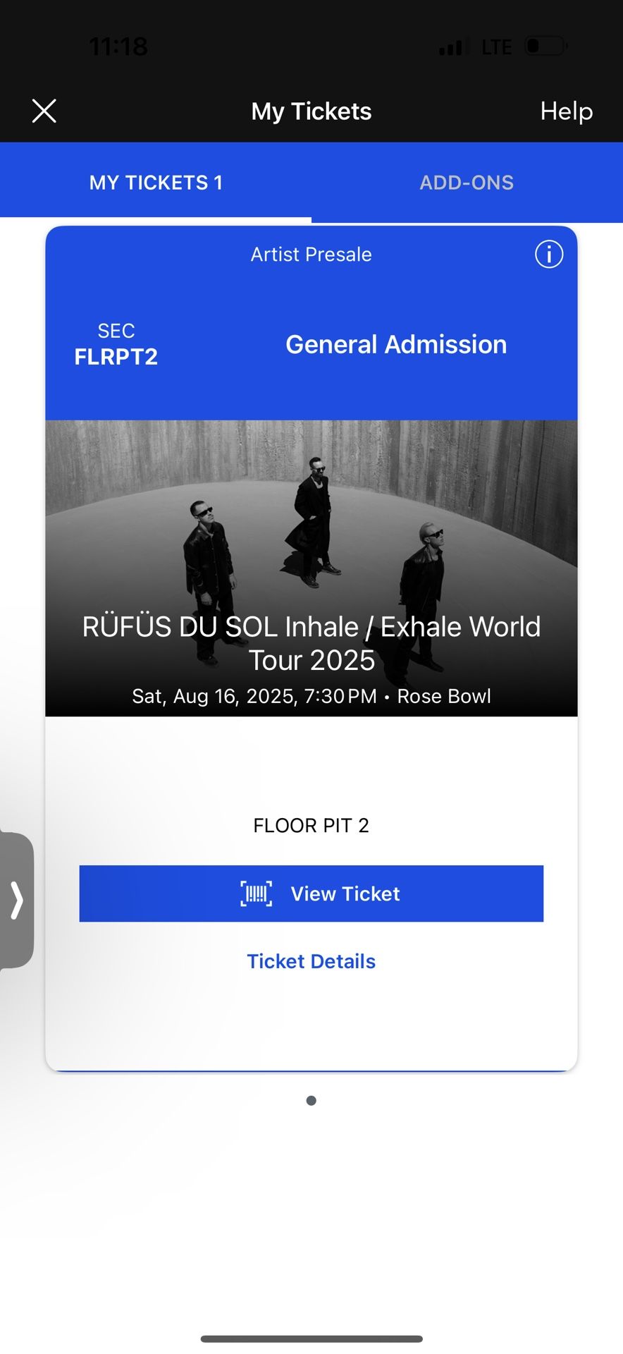 Rufus Du Sol Rosebowl