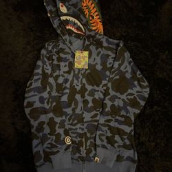 Bape Hoodie Blue Size XL