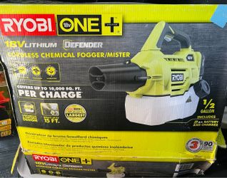 Ryobi One+ 18 Volt P2850 Cordless Chemical Fogger Mister + Battery & Charger