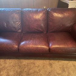 Wine color Leather sofa