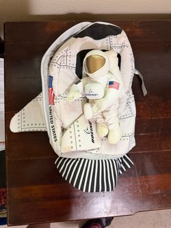 Vintage Boeing Flight Line Astronaut Plush & Cloth Boeing Airplane Bag