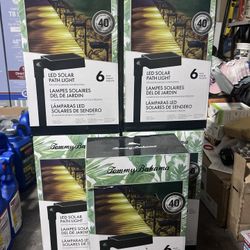 Tommy Bahama Solar Path Lights LED Down Light, Adjustable Head, 40 Lumen, Black Finish, 6-Pack