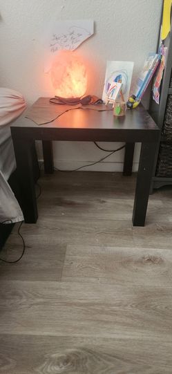 2 black IKEA side tables