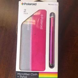 Polaroid 2 Pack Microfiber Cloth & Stylus