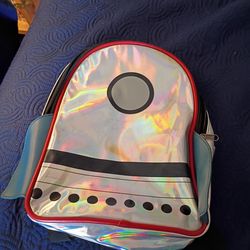 Spaceship holographic mini backpack