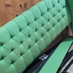 Green Tufted Bed Frame King Size