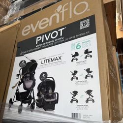 New In Box Retail Over $300 Evenflo Pivot Modulat Tracey System Litemax Infan Car Seat With Anti-rebound Bar Stroller 