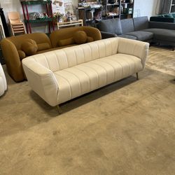 Clodine Sofa (Cream Leather)