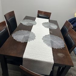 Wood Dining Table With 6 Chairs